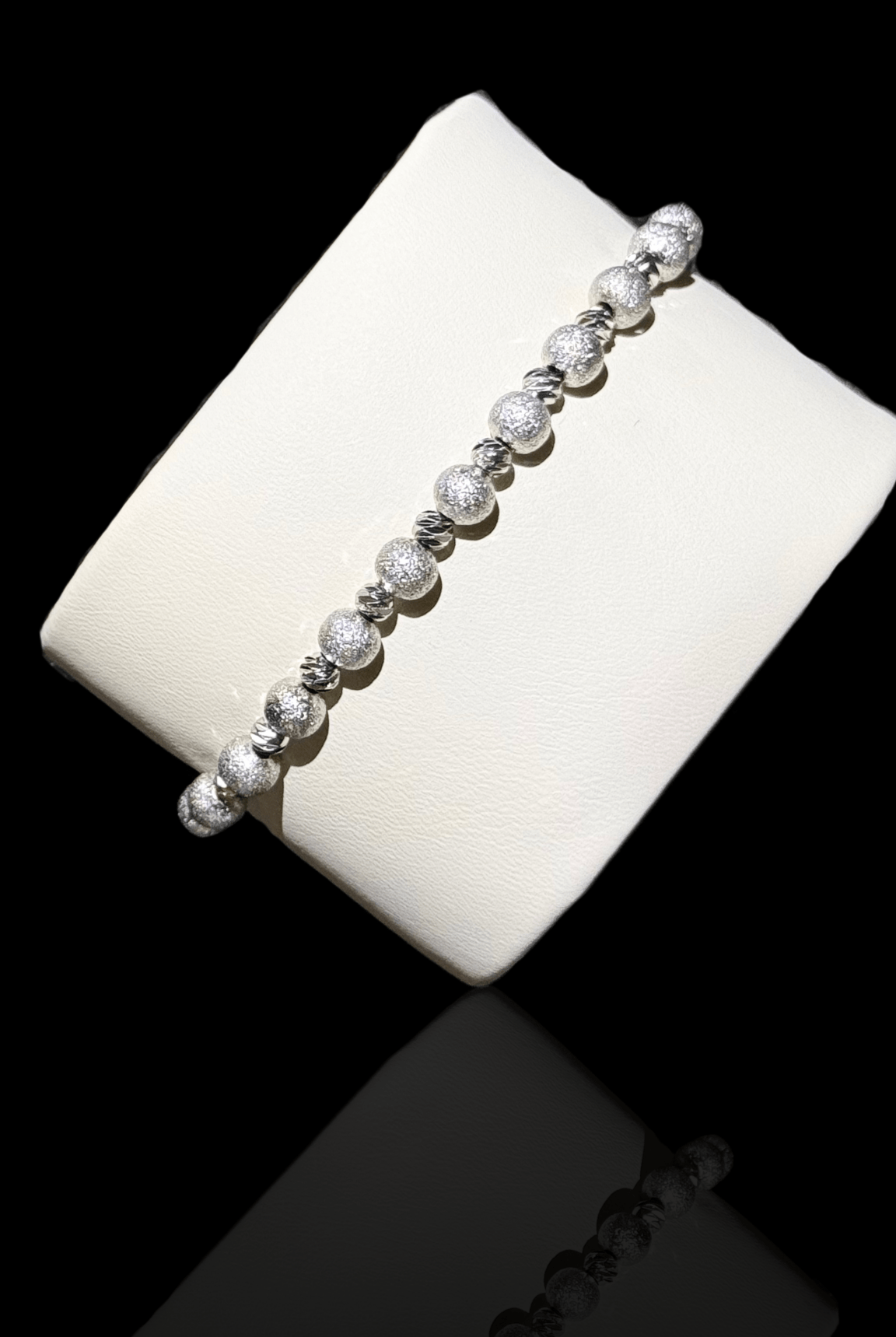 Bracciale argento sfere sfaccettate - satinate - OFMND