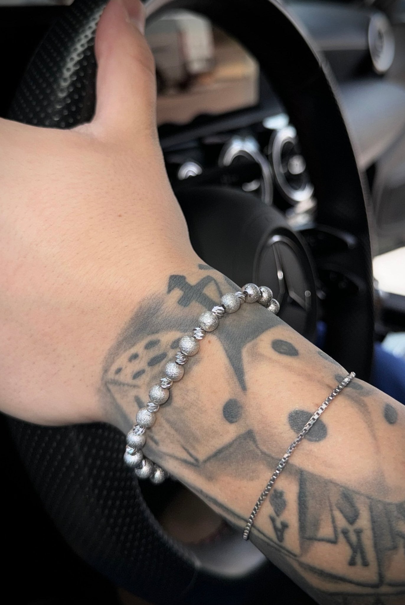 Bracciale argento sfere sfaccettate - satinate - OFMND