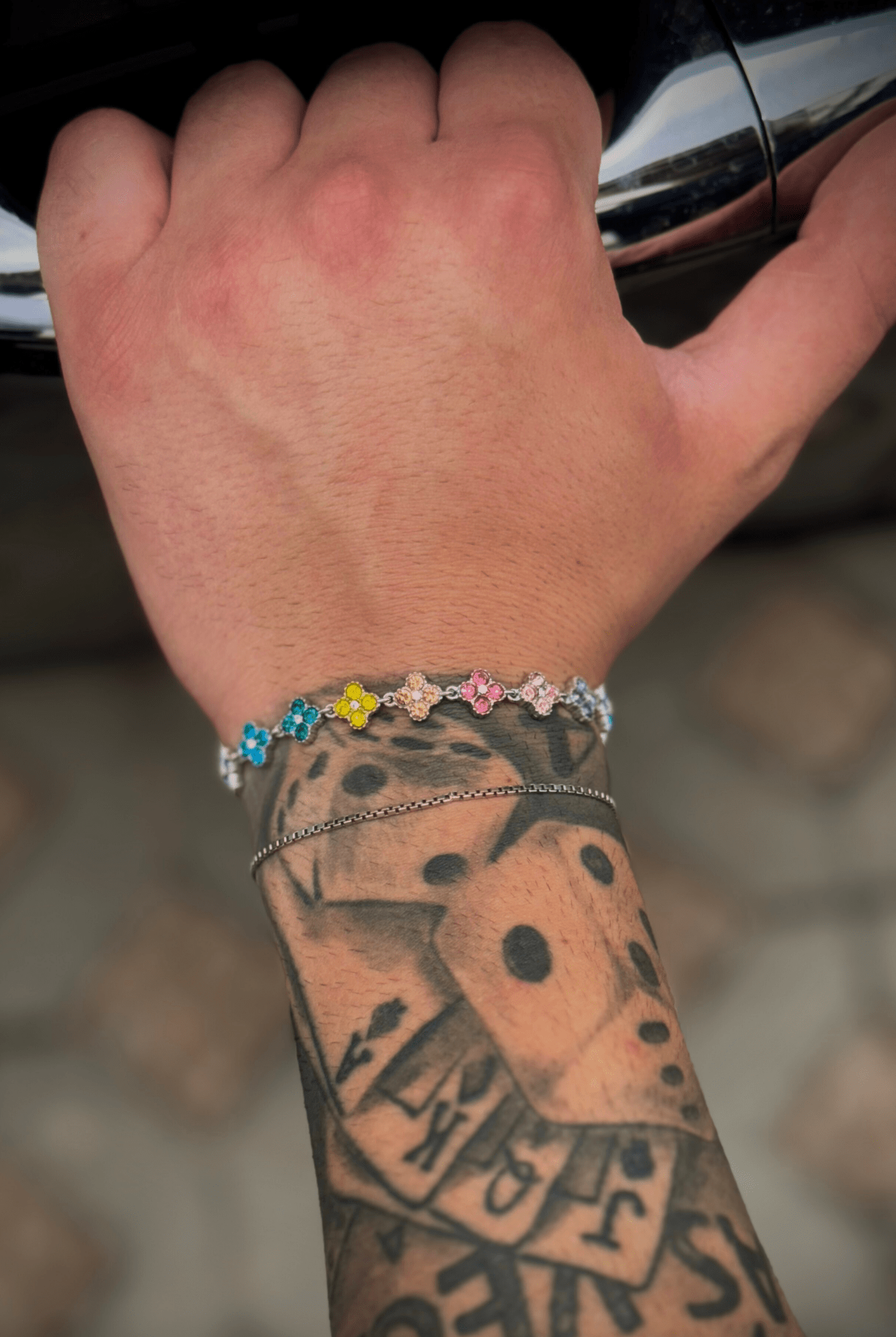 Bracciale clover tennis rainbow - OFMND