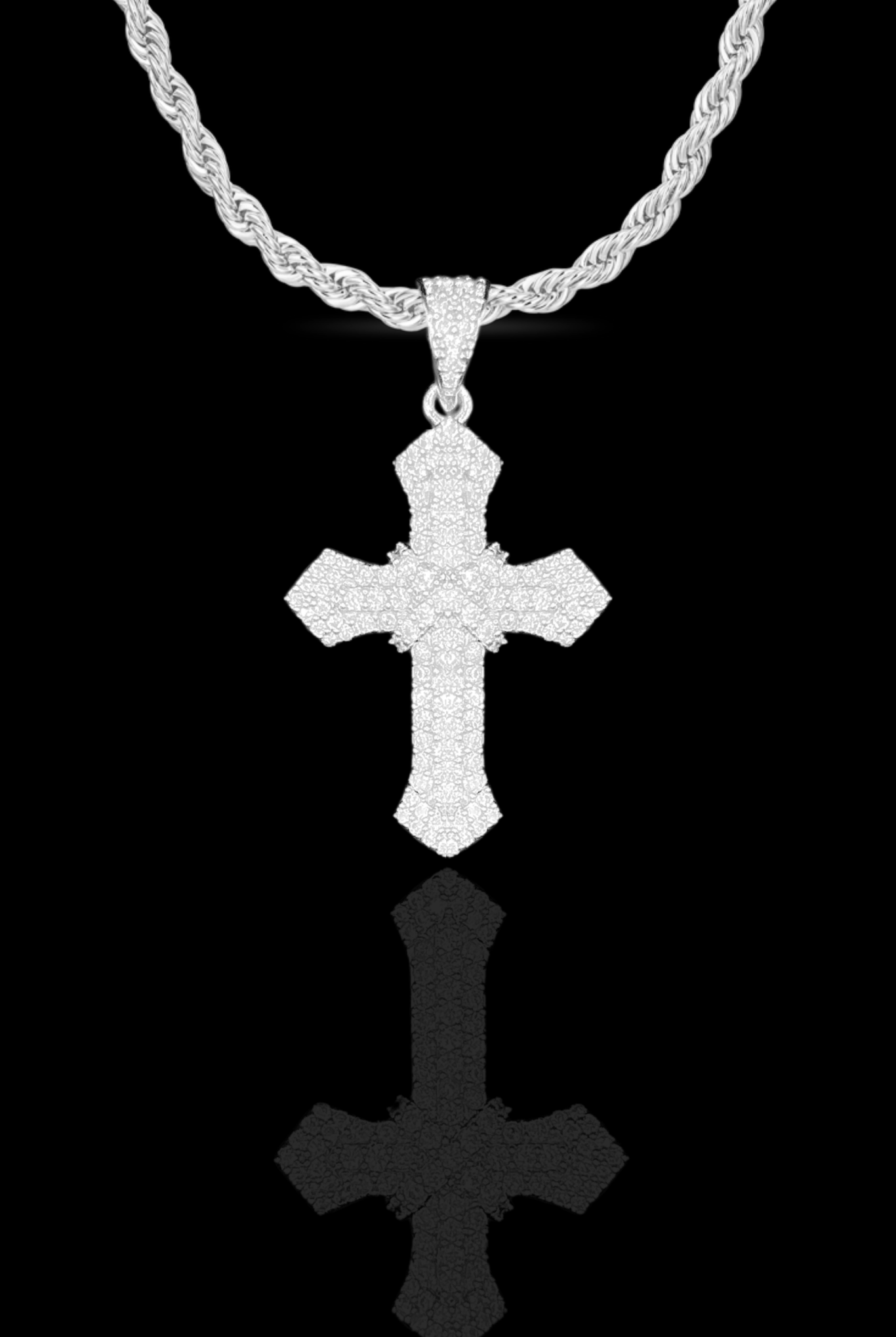 Collana cross pavè - OFMND