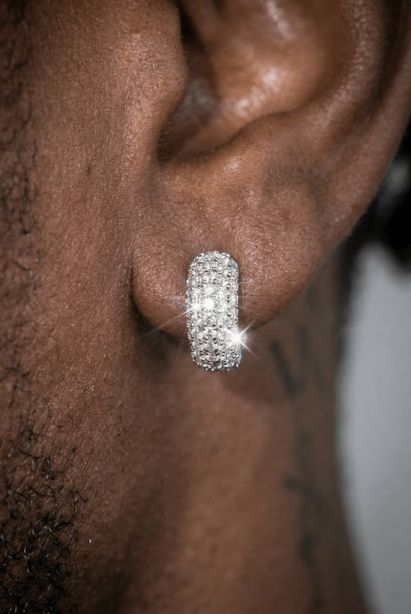 Orecchini ' full pavè ' moissanite - OFMND