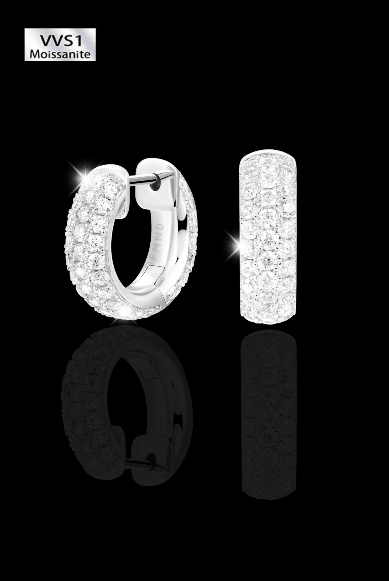 Orecchini ' full pavè ' moissanite - OFMND
