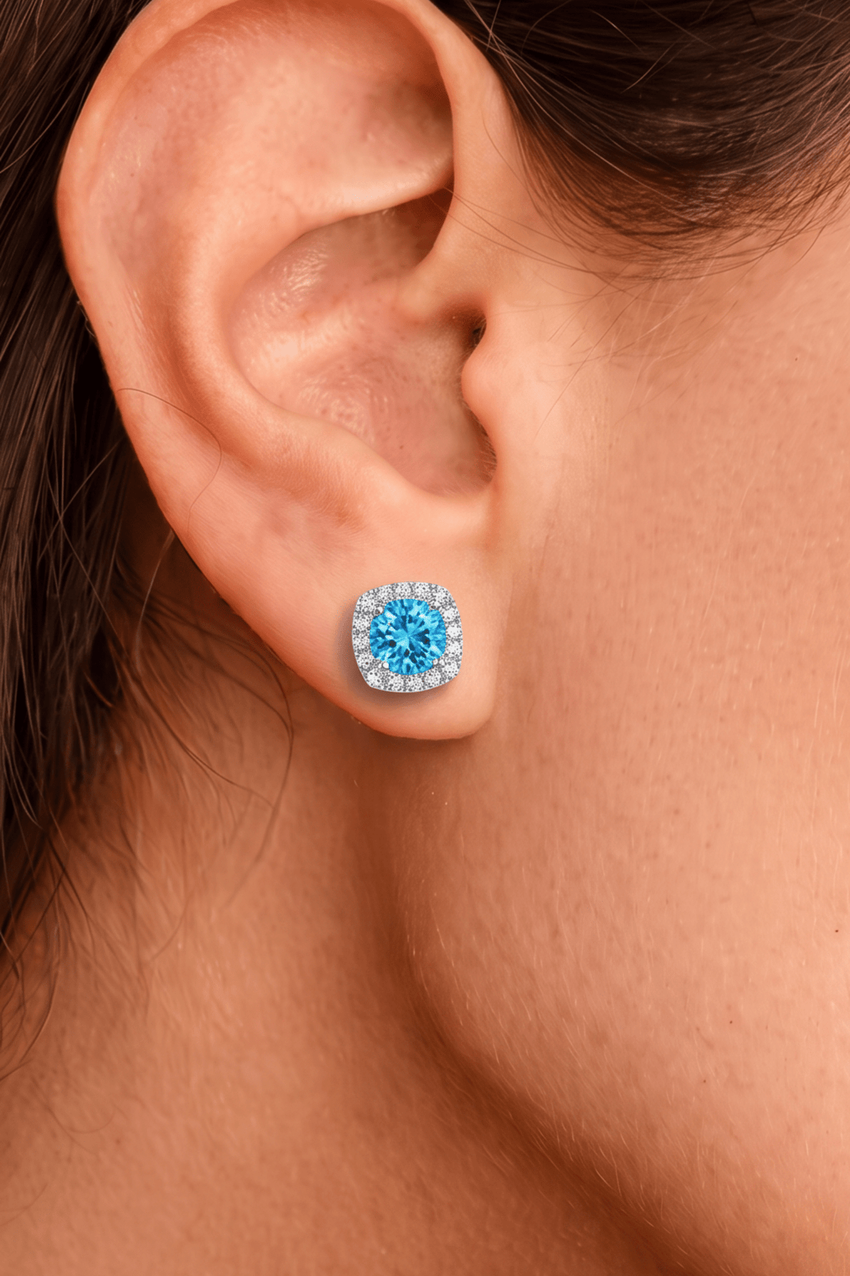 Orecchini square diamond azzurri - OFMND