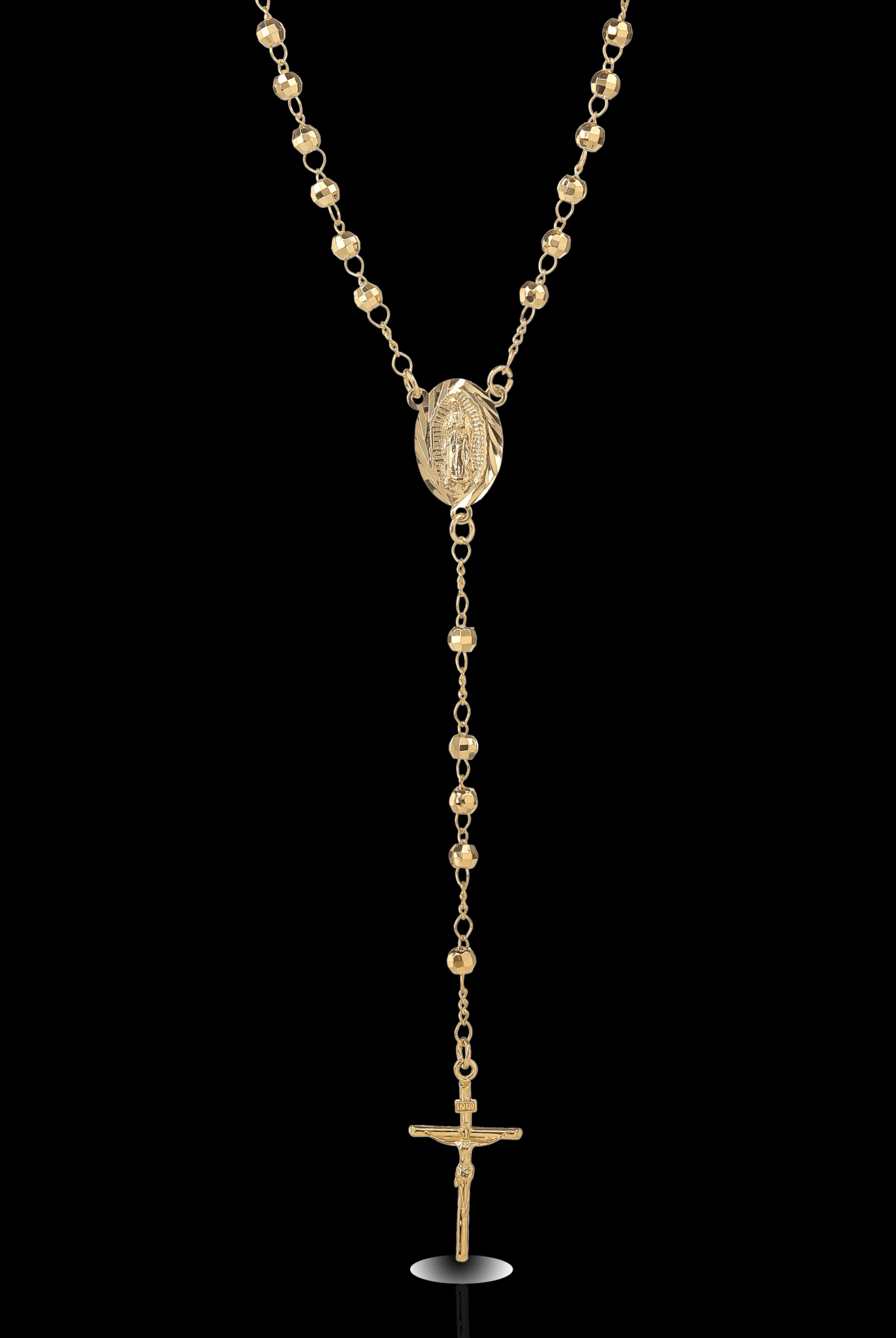 Rosario 4mm diamantato oro - OFMND