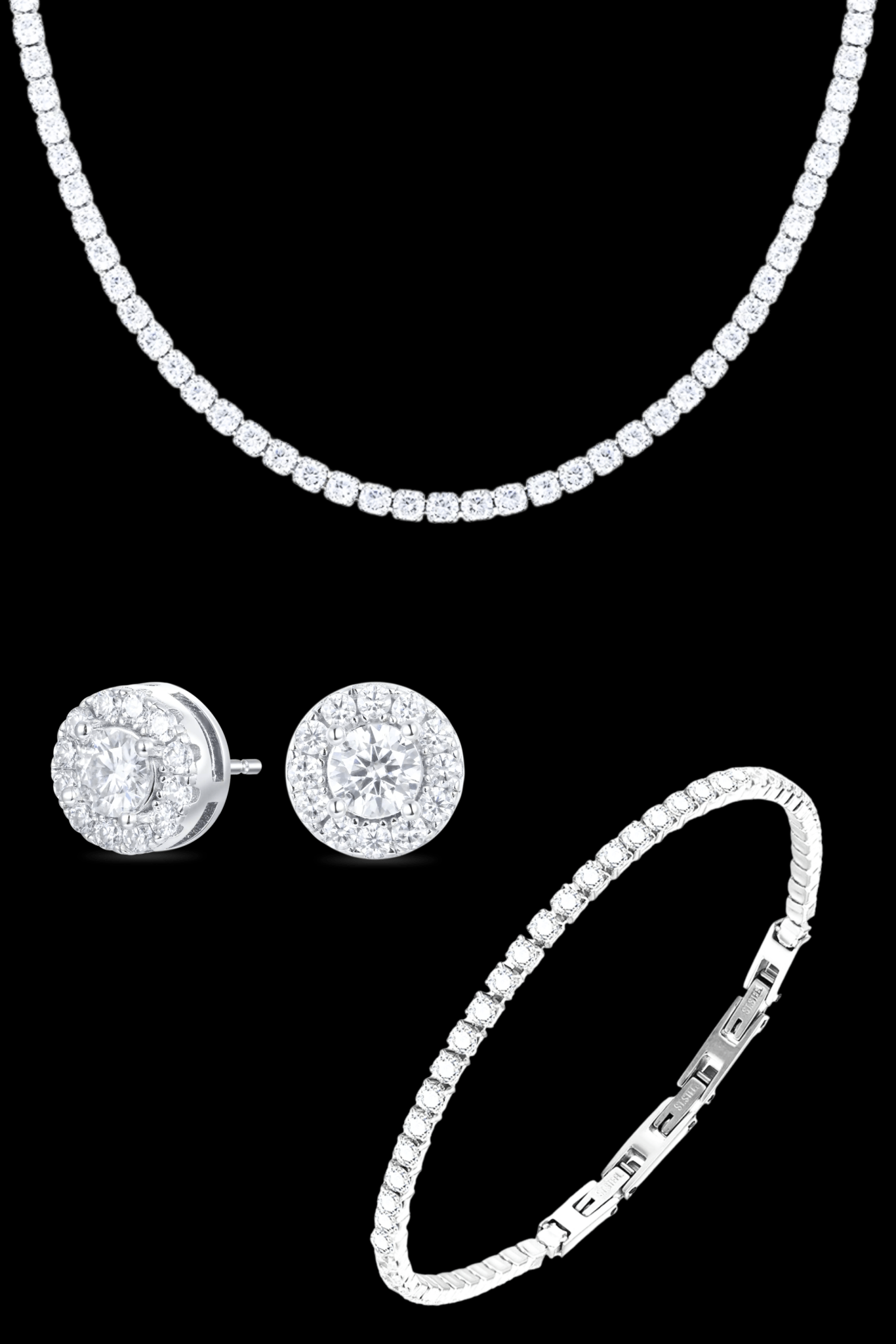 Set collana tennis + bracciale + orecchini - OFMND