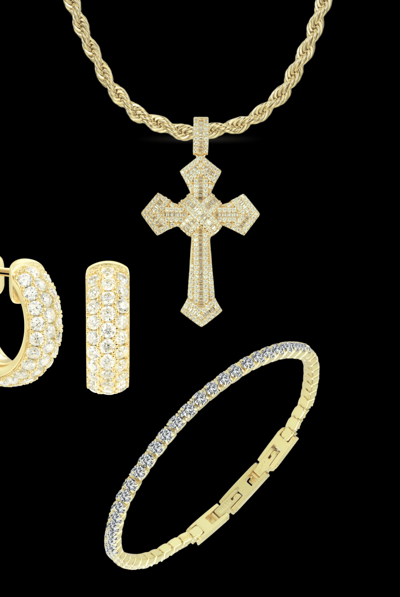 Set oro collana masterpiece + tennis + orecchini - OFMND