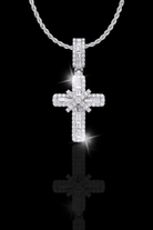 Collana con croce squadrata boxy in acciaio 316L e zirconi 5A+ - OFMND #tutti