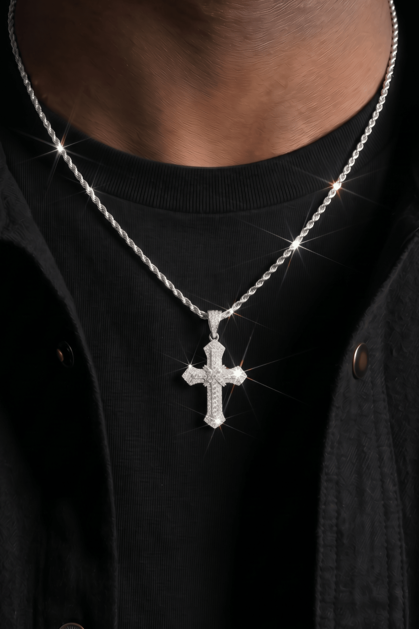 Collana cross pavè - OFMND