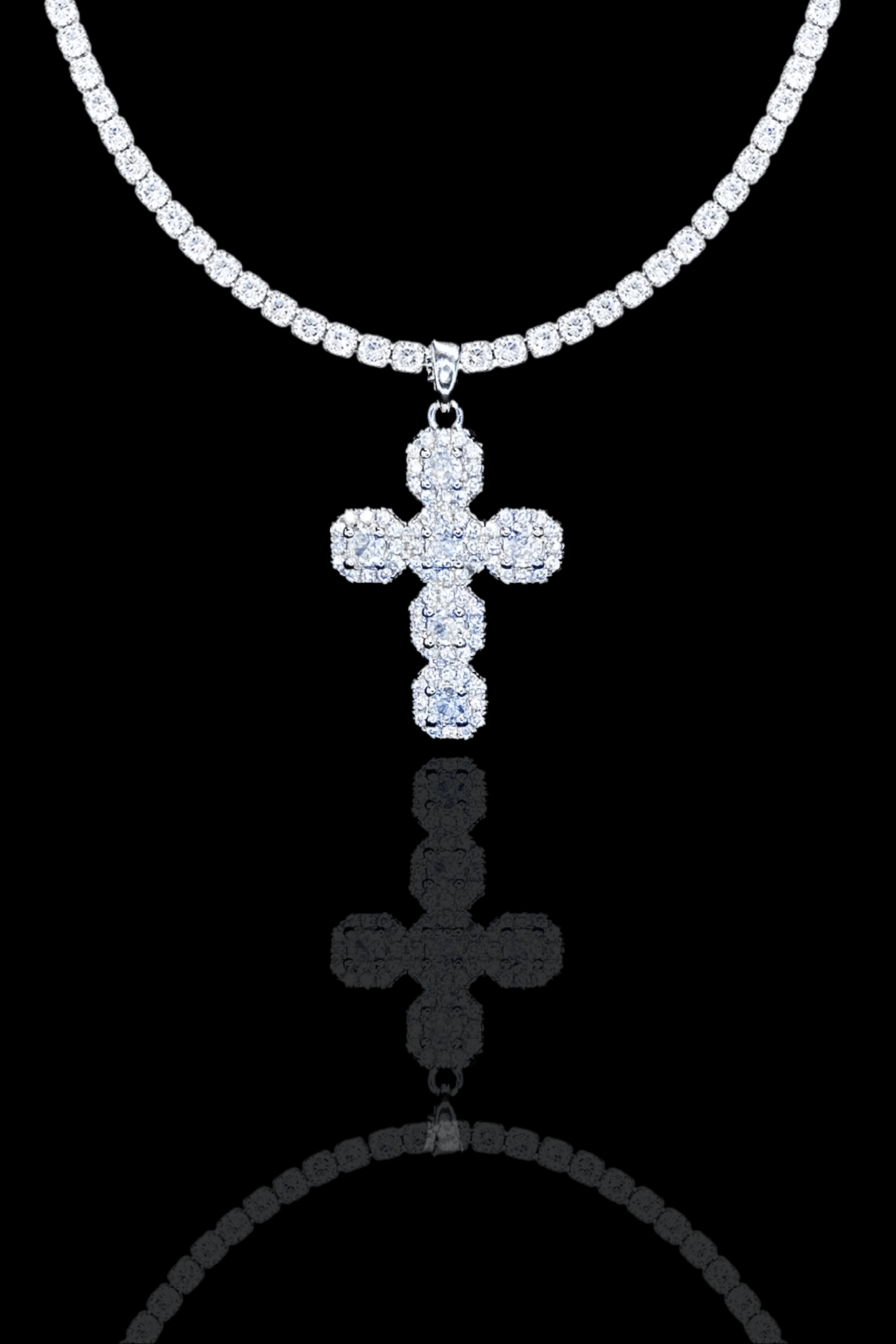 Collana ' tennis cross baguette ' - OFMND