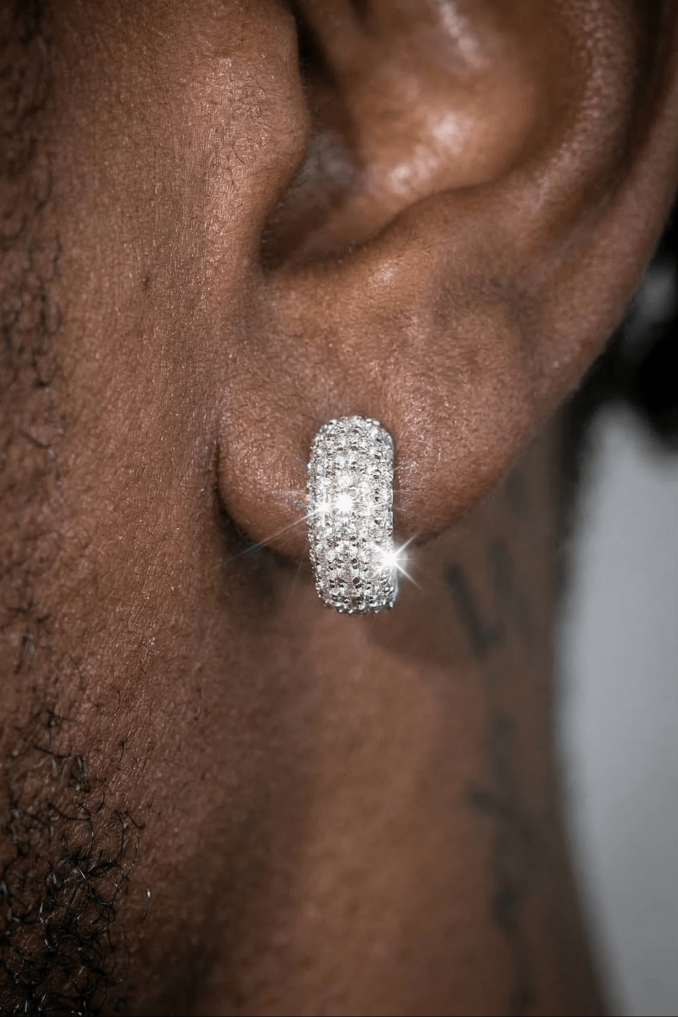 Orecchini ' full pavè ' moissanite - OFMND