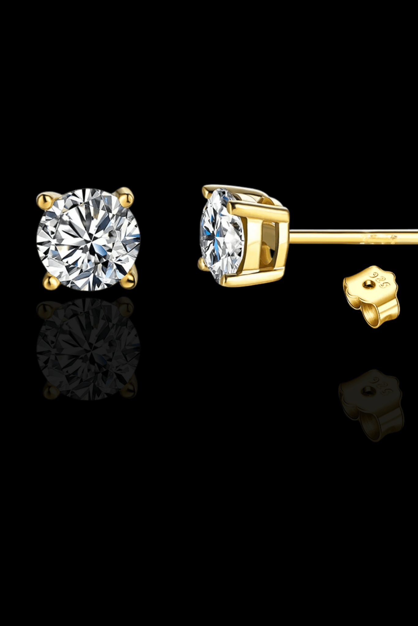 Orecchini Punto Luce In Argento 925 Rodiato Con Zirconi Neri Taglio Diamante - Gold Gala