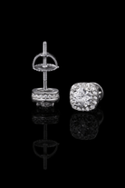 Orecchini 'square pavé' argento 925 - OFMND