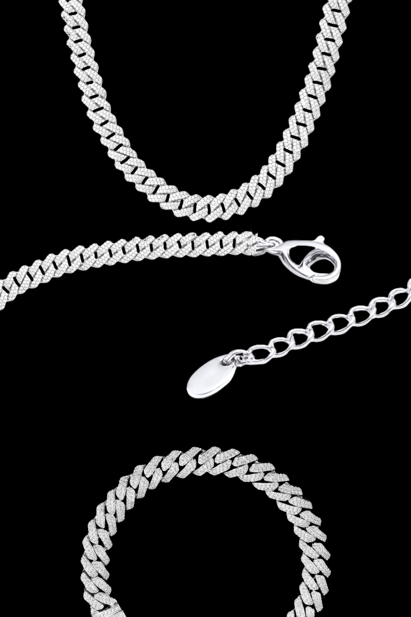 Set bracciale + collana cuban regolabili acciaio - OFMND