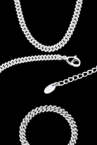 Set bracciale + collana cuban regolabili acciaio - OFMND