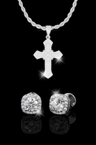 Set collana cross pave + orecchini - OFMND