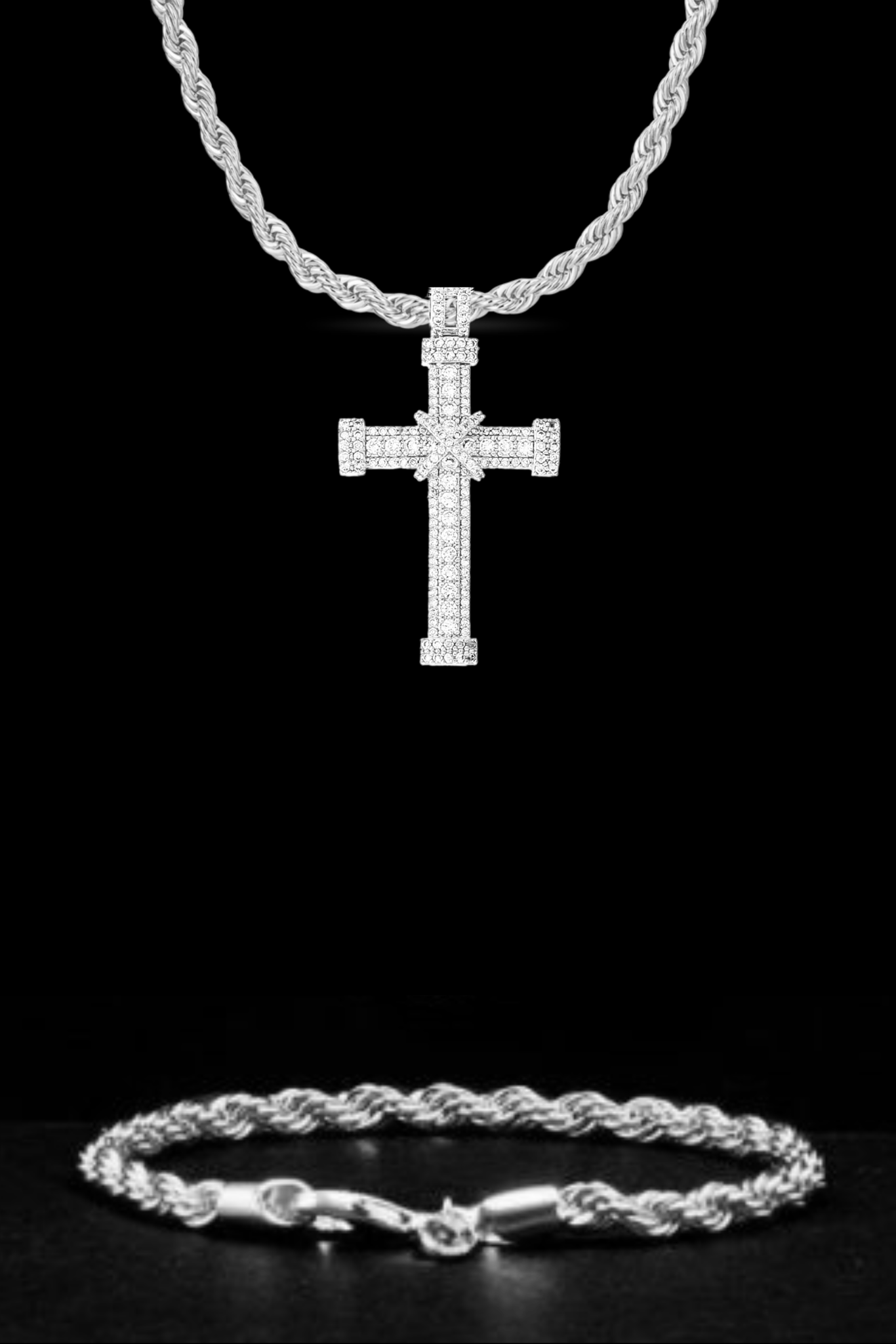 set collana Royal pavè + bracciale rope - OFMND