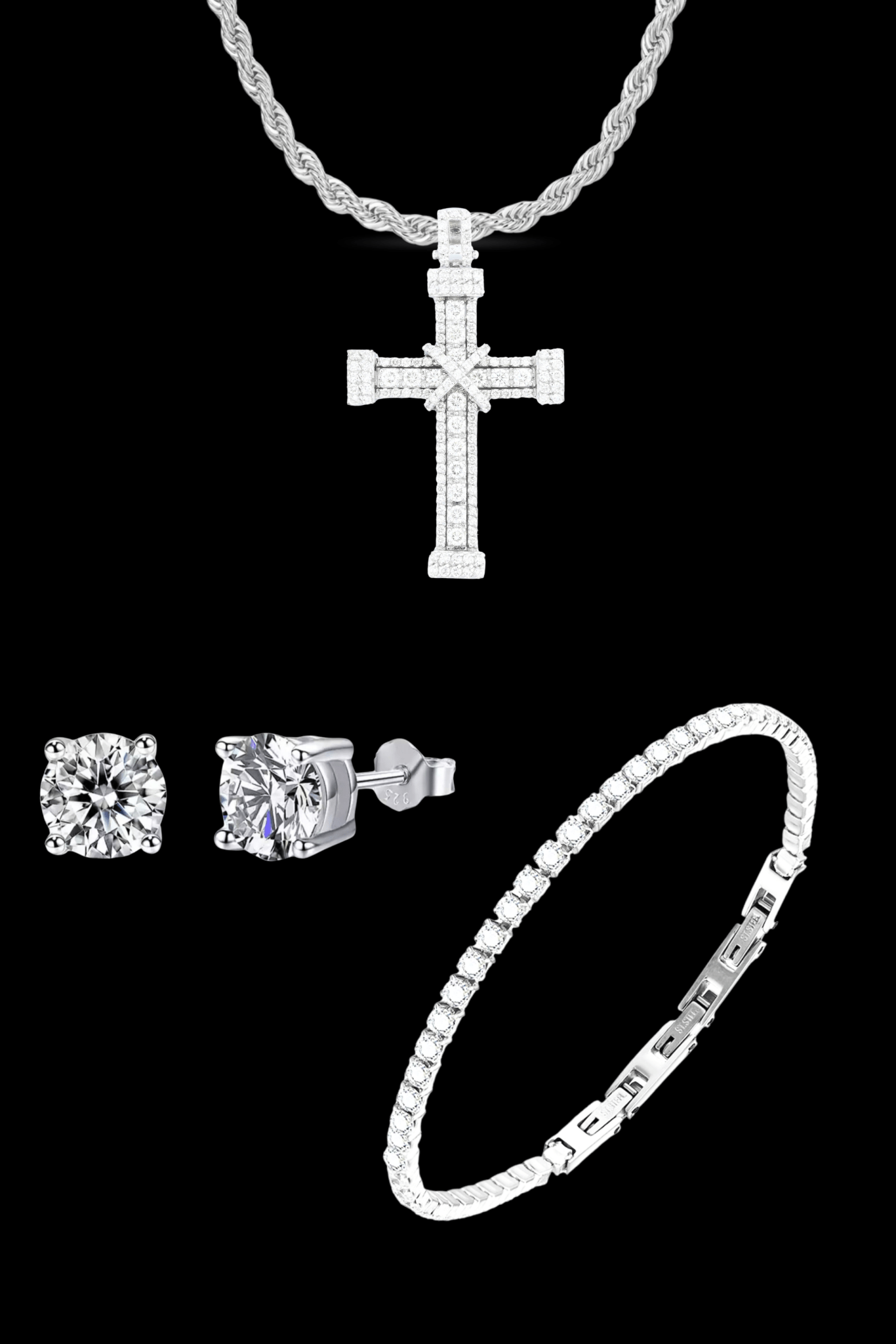 Set collana royal pavè + tennis + orecchini - OFMND